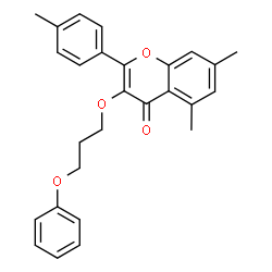 ChemSpider 2D Image | 5,7-Dimethyl-2-(4-methylphenyl)-3-(3-phenoxypropoxy)-4H-chromen-4-one | C27H26O4