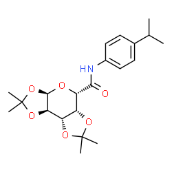 ChemSpider 2D Image | (3aR,5S,5aR,8aS,8bR)-N-(4-Isopropylphenyl)-2,2,7,7-tetramethyltetrahydro-3aH-bis[1,3]dioxolo[4,5-b:4',5'-d]pyran-5-carboxamide | C21H29NO6