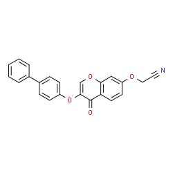 ChemSpider 2D Image | {[3-(4-Biphenylyloxy)-4-oxo-4H-chromen-7-yl]oxy}acetonitrile | C23H15NO4
