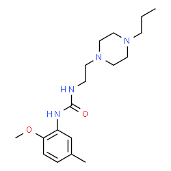ChemSpider 2D Image | 1-(2-Methoxy-5-methylphenyl)-3-[2-(4-propyl-1-piperazinyl)ethyl]urea | C18H30N4O2