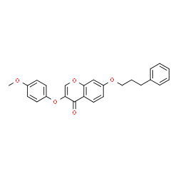 ChemSpider 2D Image | 3-(4-Methoxyphenoxy)-7-(3-phenylpropoxy)-4H-chromen-4-one | C25H22O5