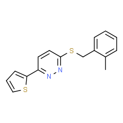 ChemSpider 2D Image | 3-[(2-Methylbenzyl)sulfanyl]-6-(2-thienyl)pyridazine | C16H14N2S2