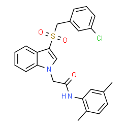 ChemSpider 2D Image | 2-{3-[(3-Chlorobenzyl)sulfonyl]-1H-indol-1-yl}-N-(2,5-dimethylphenyl)acetamide | C25H23ClN2O3S