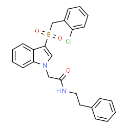 ChemSpider 2D Image | 2-{3-[(2-Chlorobenzyl)sulfonyl]-1H-indol-1-yl}-N-(2-phenylethyl)acetamide | C25H23ClN2O3S