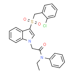 ChemSpider 2D Image | 2-{3-[(2-Chlorobenzyl)sulfonyl]-1H-indol-1-yl}-N-ethyl-N-phenylacetamide | C25H23ClN2O3S