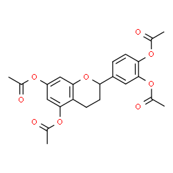 ChemSpider 2D Image | 2-(3,4-Diacetoxyphenyl)-3,4-dihydro-2H-chromene-5,7-diyl diacetate | C23H22O9