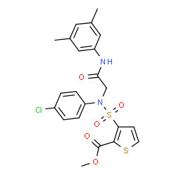 ChemSpider 2D Image | Methyl 3-[(4-chlorophenyl){2-[(3,5-dimethylphenyl)amino]-2-oxoethyl}sulfamoyl]-2-thiophenecarboxylate | C22H21ClN2O5S2