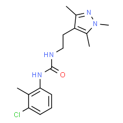 ChemSpider 2D Image | 1-(3-Chloro-2-methylphenyl)-3-[2-(1,3,5-trimethyl-1H-pyrazol-4-yl)ethyl]urea | C16H21ClN4O