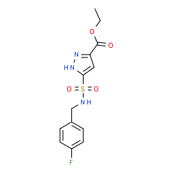 ChemSpider 2D Image | Ethyl 5-[(4-fluorobenzyl)sulfamoyl]-1H-pyrazole-3-carboxylate | C13H14FN3O4S