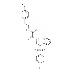 ChemSpider 2D Image | N-{2-[(4-Fluorophenyl)sulfonyl]-2-(2-furyl)ethyl}-N'-[2-(4-methoxyphenyl)ethyl]ethanediamide | C23H23FN2O6S