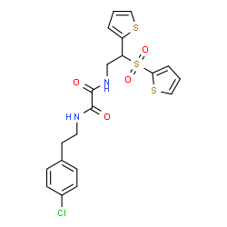 ChemSpider 2D Image | N-[2-(4-Chlorophenyl)ethyl]-N'-[2-(2-thienyl)-2-(2-thienylsulfonyl)ethyl]ethanediamide | C20H19ClN2O4S3