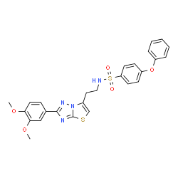 ChemSpider 2D Image | N-{2-[2-(3,4-Dimethoxyphenyl)[1,3]thiazolo[3,2-b][1,2,4]triazol-6-yl]ethyl}-4-phenoxybenzenesulfonamide | C26H24N4O5S2