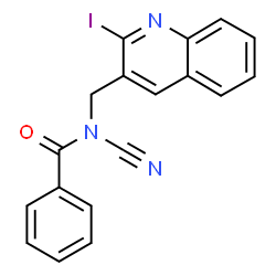 ChemSpider 2D Image | N-Cyano-N-[(2-iodo-3-quinolinyl)methyl]benzamide | C18H12IN3O