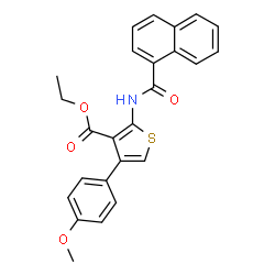 ChemSpider 2D Image | Ethyl 4-(4-methoxyphenyl)-2-(1-naphthoylamino)-3-thiophenecarboxylate | C25H21NO4S