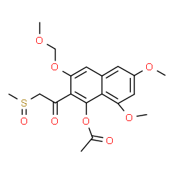 ChemSpider 2D Image | 6,8-Dimethoxy-3-(methoxymethoxy)-2-[(methylsulfinyl)acetyl]-1-naphthyl acetate | C19H22O8S