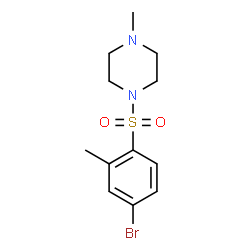 ChemSpider 2D Image | 1-[(4-Bromo-2-methylphenyl)sulfonyl]-4-methylpiperazine | C12H17BrN2O2S
