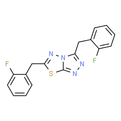 ChemSpider 2D Image | 3,6-Bis(2-fluorobenzyl)[1,2,4]triazolo[3,4-b][1,3,4]thiadiazole | C17H12F2N4S
