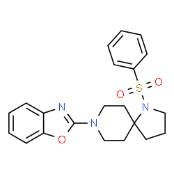 ChemSpider 2D Image | 8-(1,3-Benzoxazol-2-yl)-1-(phenylsulfonyl)-1,8-diazaspiro[4.5]decane | C21H23N3O3S