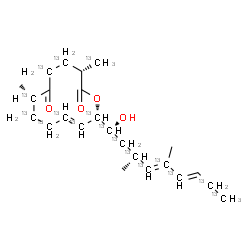 ChemSpider 2D Image | (3S,7S,10E,12S)-12-[(1R,3S,4E,6E)-1-Hydroxy-3,5-dimethyl(1,2,3,4,5,6,8,9-~13~C_8_)-4,6-nonadien-1-yl]-7-methyl-3-(~13~C)methyl(4,5,7,8,9,10,11,12-~13~C_8_)oxacyclododec-10-ene-2,6-dione | C713C17H38O4