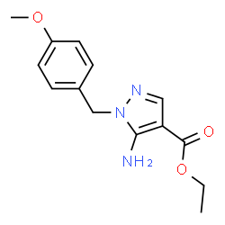 ChemSpider 2D Image | Ethyl 5-amino-1-(4-methoxybenzyl)-1H-pyrazole-4-carboxylate | C14H17N3O3