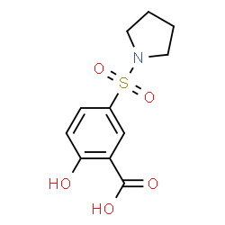 ChemSpider 2D Image | 2-hydroxy-5-(pyrrolidine-1-sulfonyl)benzoic acid | C11H13NO5S