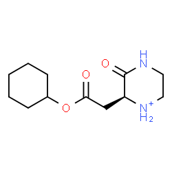 ChemSpider 2D Image | (2S)-2-[2-(Cyclohexyloxy)-2-oxoethyl]-3-oxopiperazin-1-ium | C12H21N2O3