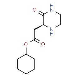 ChemSpider 2D Image | Cyclohexyl [(2R)-3-oxo-2-piperazinyl]acetate | C12H20N2O3