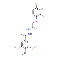 ChemSpider 2D Image | N'-[(4-Chloro-2,3-dimethylphenoxy)acetyl]-3,4,5-trimethoxybenzohydrazide | C20H23ClN2O6