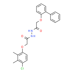 ChemSpider 2D Image | 2-(2-Biphenylyloxy)-N'-[(4-chloro-2,3-dimethylphenoxy)acetyl]acetohydrazide | C24H23ClN2O4