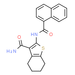 ChemSpider 2D Image | 2-(1-Naphthoylamino)-4,5,6,7-tetrahydro-1-benzothiophene-3-carboxamide | C20H18N2O2S