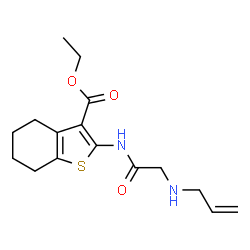 ChemSpider 2D Image | Ethyl 2-[(N-allylglycyl)amino]-4,5,6,7-tetrahydro-1-benzothiophene-3-carboxylate | C16H22N2O3S