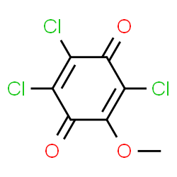 ChemSpider 2D Image | 2,3,5-Trichloro-6-methoxy-1,4-benzoquinone | C7H3Cl3O3