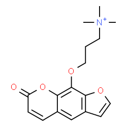 ChemSpider 2D Image | N,N,N-Trimethyl-3-[(7-oxo-7H-furo[3,2-g]chromen-9-yl)oxy]-1-propanaminium | C17H20NO4