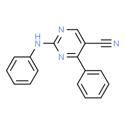ChemSpider 2D Image | 2-Anilino-4-phenyl-5-pyrimidinecarbonitrile | C17H12N4