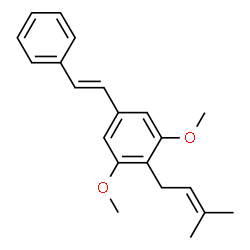 ChemSpider 2D Image | 1,3-Dimethoxy-2-(3-methyl-2-buten-1-yl)-5-[(E)-2-phenylvinyl]benzene | C21H24O2