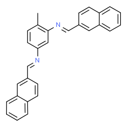 ChemSpider 2D Image | (E,E)-N,N'-(4-Methyl-1,3-phenylene)bis[1-(2-naphthyl)methanimine] | C29H22N2