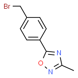 ChemSpider 2D Image | 5-(4-(Bromomethyl)phenyl)-3-methyl-1,2,4-oxadiazole | C10H9BrN2O