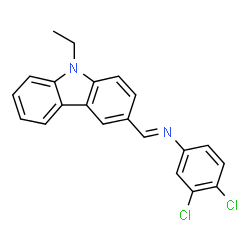 ChemSpider 2D Image | 3,4-Dichloro-N-[(E)-(9-ethyl-9H-carbazol-3-yl)methylene]aniline | C21H16Cl2N2