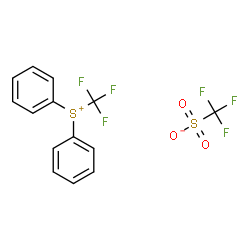 ChemSpider 2D Image | diphenyl(trifluoromethyl)sulfanium trifluoromethanesulfonate | C14H10F6O3S2