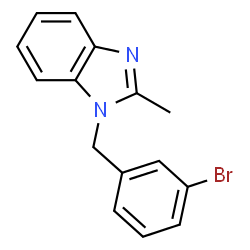 ChemSpider 2D Image | 1-(3-Bromobenzyl)-2-methyl-1H-benzimidazole | C15H13BrN2