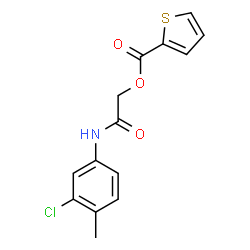 ChemSpider 2D Image | 2-[(3-Chloro-4-methylphenyl)amino]-2-oxoethyl 2-thiophenecarboxylate | C14H12ClNO3S
