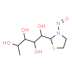 ChemSpider 2D Image | 1-Deoxy-5-C-(3-nitroso-1,3-thiazolidin-2-yl)pentitol | C8H16N2O5S