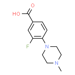 ChemSpider 2D Image | 3-Fluoro-4-(4-methyl-1-piperazinyl)benzoic acid | C12H15FN2O2