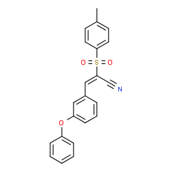 ChemSpider 2D Image | (2E)-2-[(4-Methylphenyl)sulfonyl]-3-(3-phenoxyphenyl)acrylonitrile | C22H17NO3S