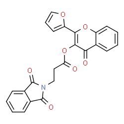 ChemSpider 2D Image | 2-(2-Furyl)-4-oxo-4H-chromen-3-yl 3-(1,3-dioxo-1,3-dihydro-2H-isoindol-2-yl)propanoate | C24H15NO7