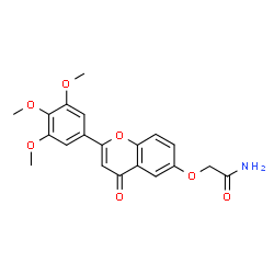 ChemSpider 2D Image | 2-{[4-Oxo-2-(3,4,5-trimethoxyphenyl)-4H-chromen-6-yl]oxy}acetamide | C20H19NO7