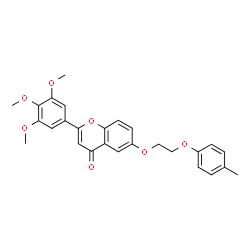 ChemSpider 2D Image | 6-[2-(4-Methylphenoxy)ethoxy]-2-(3,4,5-trimethoxyphenyl)-4H-chromen-4-one | C27H26O7