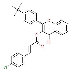 ChemSpider 2D Image | 2-[4-(2-Methyl-2-propanyl)phenyl]-4-oxo-4H-chromen-3-yl (2E)-3-(4-chlorophenyl)acrylate | C28H23ClO4