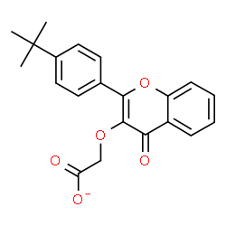 ChemSpider 2D Image | ({2-[4-(2-Methyl-2-propanyl)phenyl]-4-oxo-4H-chromen-3-yl}oxy)acetate | C21H19O5