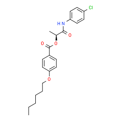 ChemSpider 2D Image | (2S)-1-[(4-Chlorophenyl)amino]-1-oxo-2-propanyl 4-(hexyloxy)benzoate | C22H26ClNO4